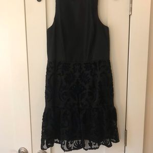 Aiden Mattox black drop-waist mini dress size 6